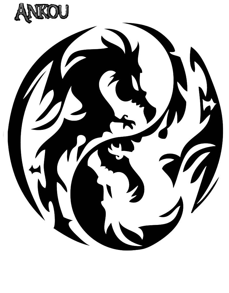 Dragon Yin Yang - Dragon Yin Yang Tattoo (800x1100), Png Download