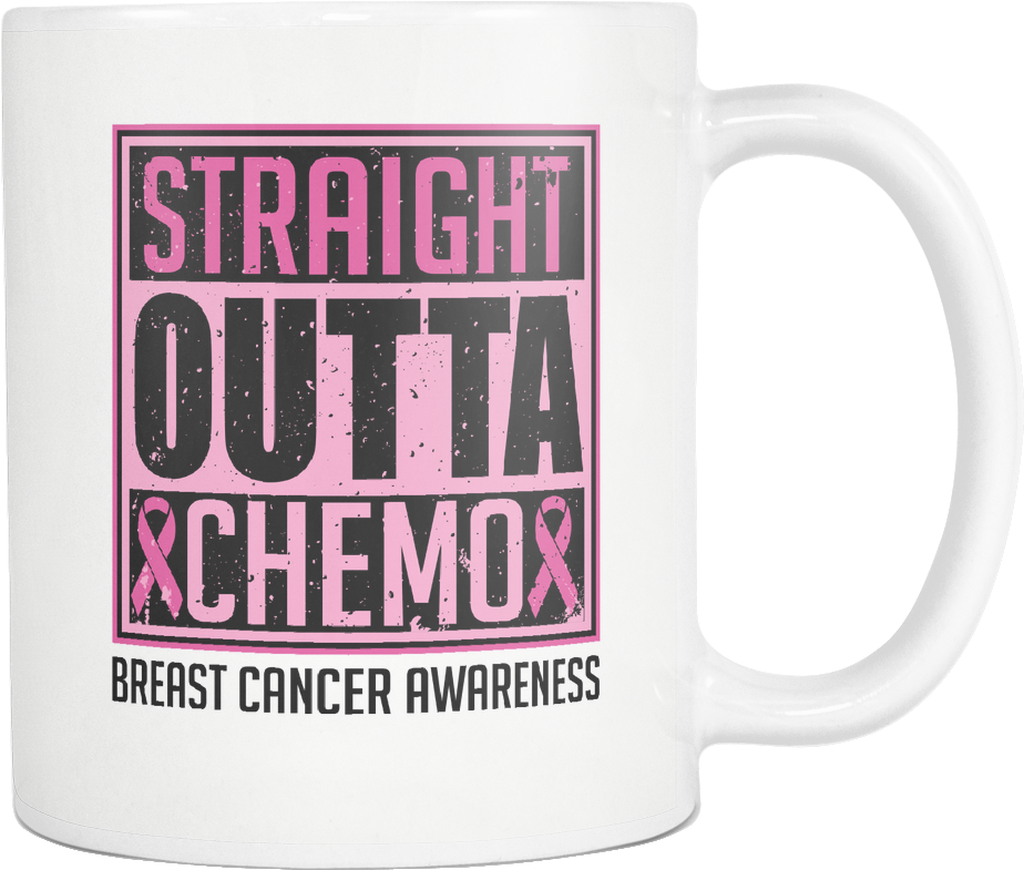 Straight Outta Chemo Breast Cancer Awareness Pink Ribbon - Mug (1024x1024), Png Download