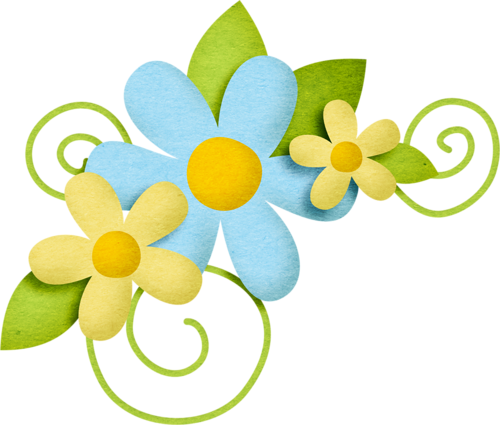 Yellow Flower Clipart Scrapbook Png - Scrapbook Flower Png (500x425), Png Download