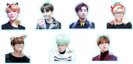 Download Transparent Bts Png Stickers - Bts Photo Sticker Set - PNGkit