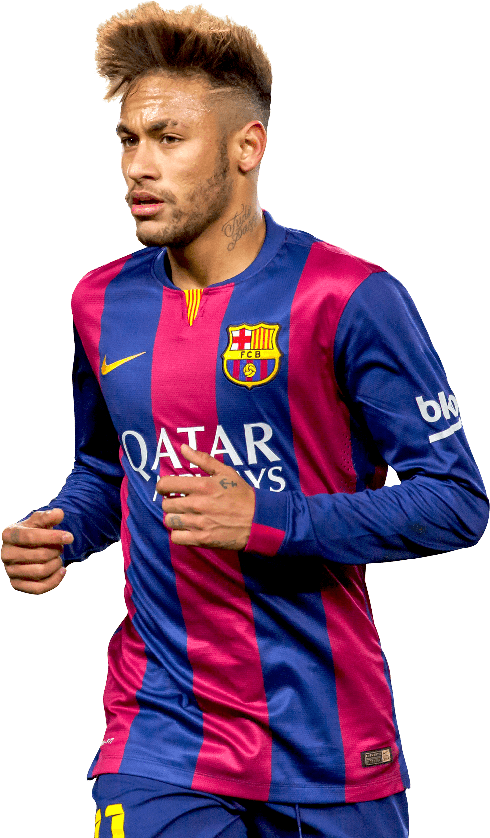 Running Png Stickpng Celebrities - Neymar In Blue Brazil Jersey (1030x1708), Png Download