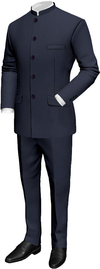 Black Tux White Trim (400x900), Png Download