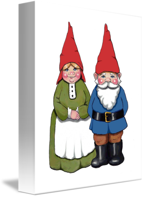 Gnome Couple - Gnomes Humor, Pinback Button, Original Art With Quote: (471x650), Png Download