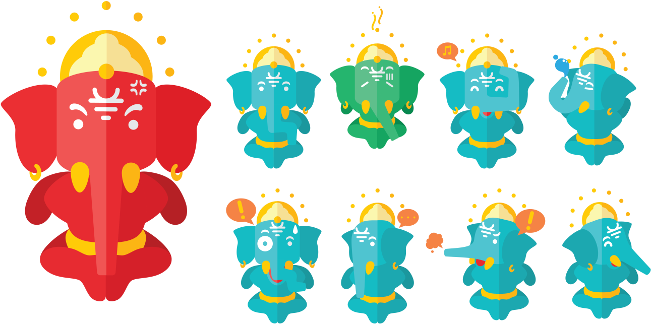 Ganesh Clip Art Vector Free Download - Ganesha (1400x980), Png Download