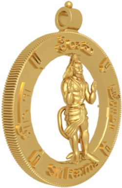 Hanuman 3d Gold Pendant - Hanuman Pendant Designs Gold (300x544), Png Download