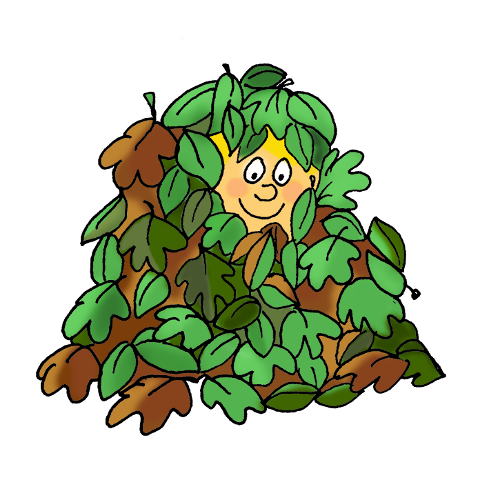 Boy Playing In Pile Of Autumn Leaves - Pile Of Leaves Clipart (709x696), Png Download