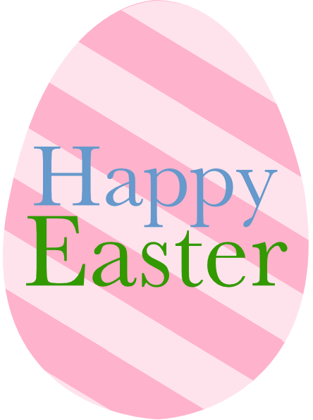 How To Set Use Happy Easter Pink Striped Egg Svg Vector (444x596), Png Download