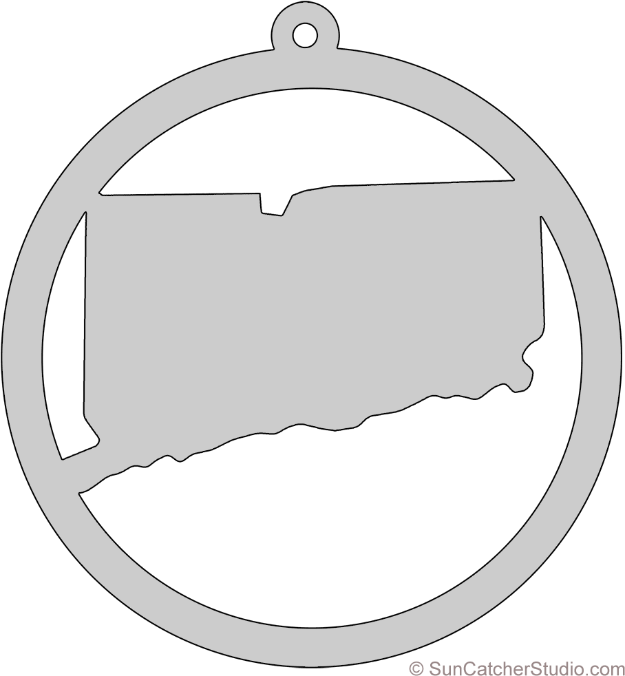 Connecticut Map Circle Free Scroll Saw Pattern Shape - Pattern (936x1000), Png Download