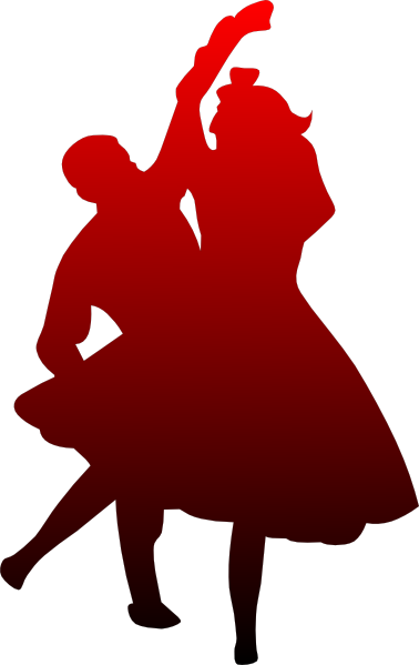 Dancing Couple Red To Black Svg Clip Arts 378 X 599 (378x599), Png Download