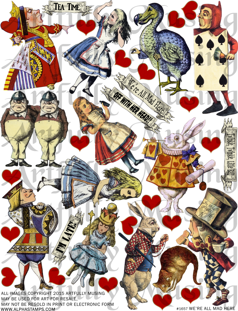 Alice In Wonderland Tarot Cards, Wonderland Scene Clip - Alice In Wonderland Collage Sheets (783x1024), Png Download