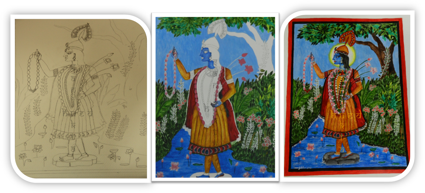 Yamunaji, Hued - Painting (1462x672), Png Download
