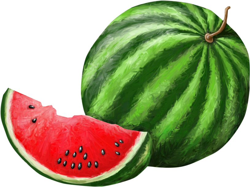 Watermelon Png Background - Fruit (1024x865), Png Download