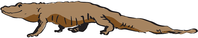 Brown, View, Side, Dangerous, Walking, Tail, Alligator - Animals Clipart (640x320), Png Download