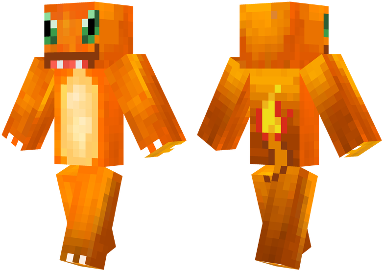 Charmander - Charmander Minecraft Skin (804x576), Png Download