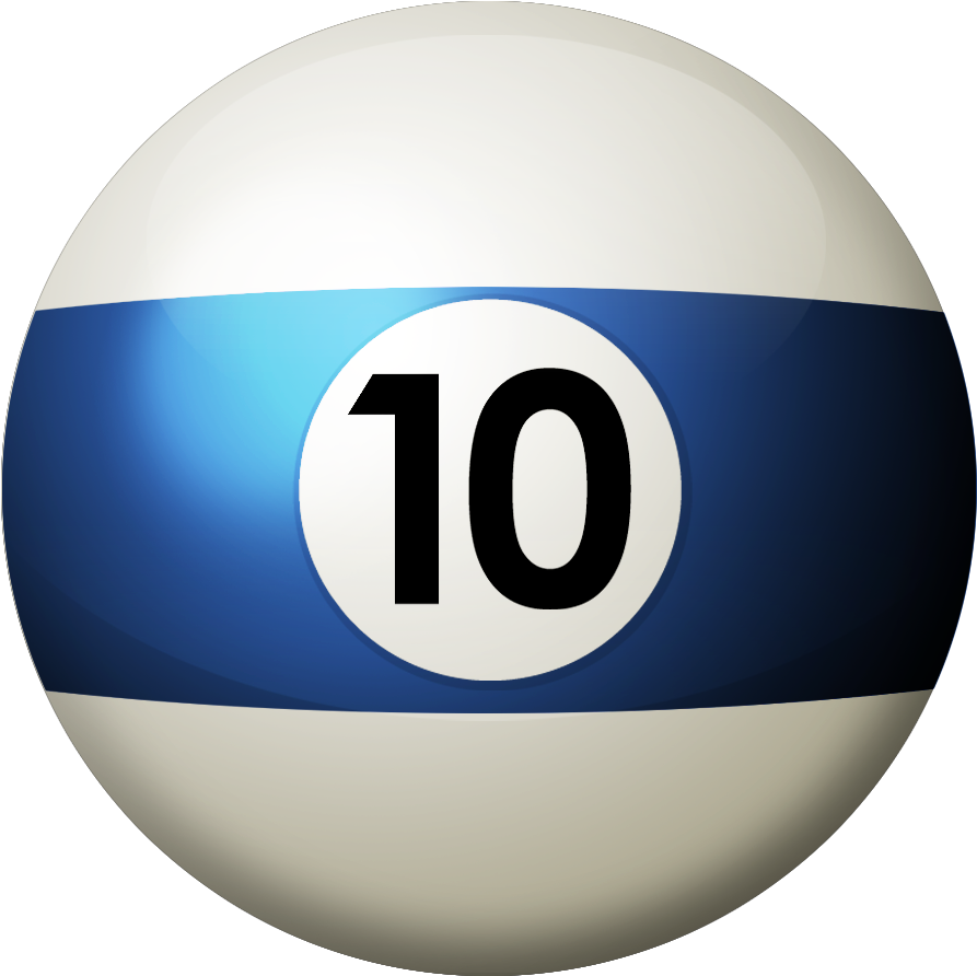 Billiard Ball Clipart Pool Tournament - 10 Ball Pool (900x900), Png Download