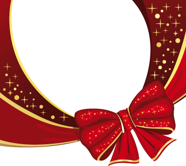 Christmas Ribbon Sticker - Greeting Card Vector (374x334), Png Download