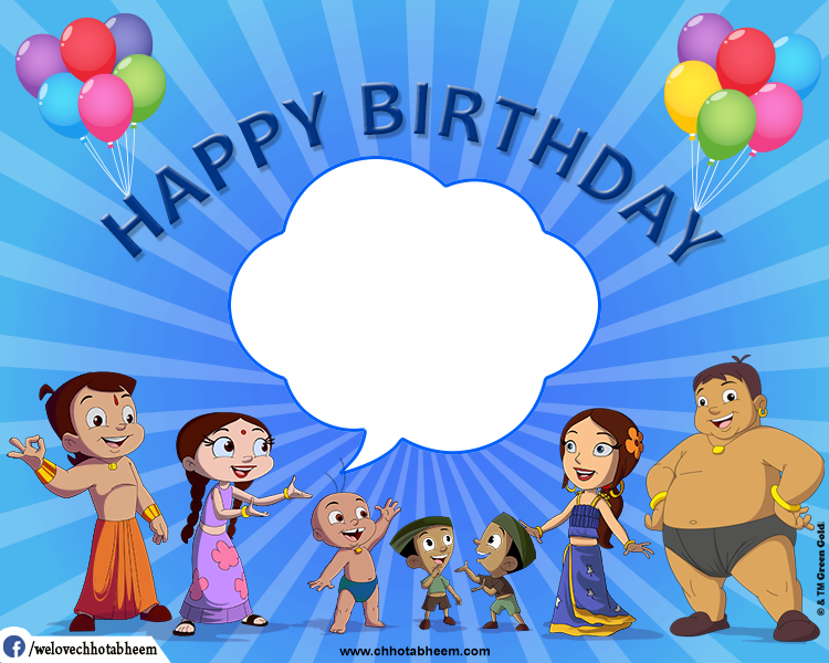 Chhota Bheem Photobooth - Happy Birthday Images Chota Bheem (750x600), Png Download
