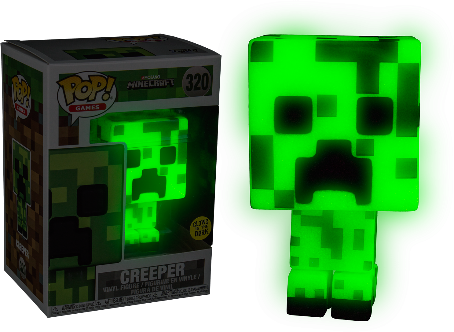 Creeper Vector Minecraft Cool - Minecraft Creeper Funko Pop (1500x1112), Png Download