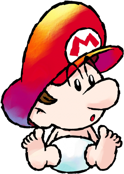 Smw2 Babymario-301 - Baby Mario Yoshi's Island (475x600), Png Download