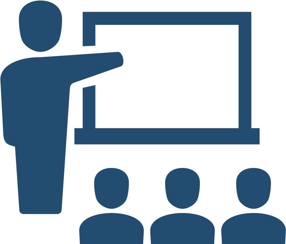 Teacher Using Board - Classroom Icon Png Blue (1042x1042), Png Download
