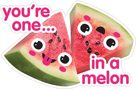 You're One In A Melon Watermelon - Sticker (490x317), Png Download