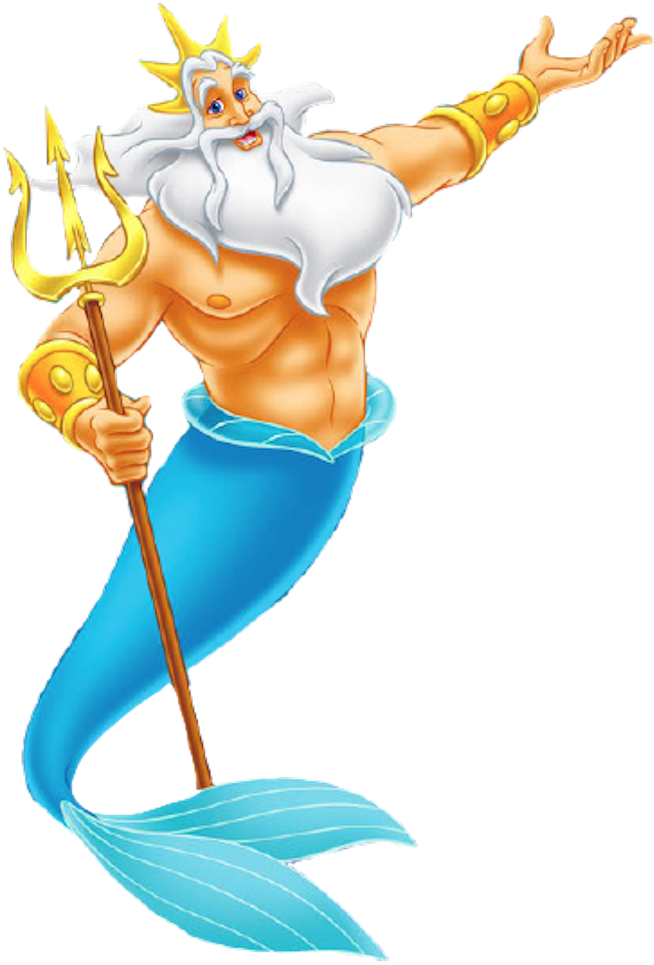 King Triton - King Triton Little Mermaid (662x968), Png Download
