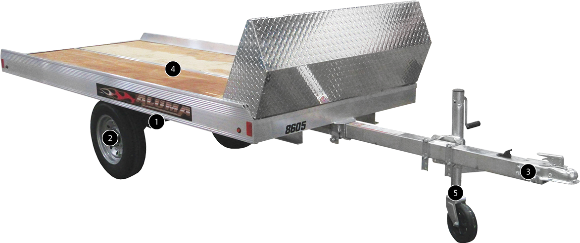 8605 Tilt Bed Snowmobile Trailer - Trailer (1200x670), Png Download