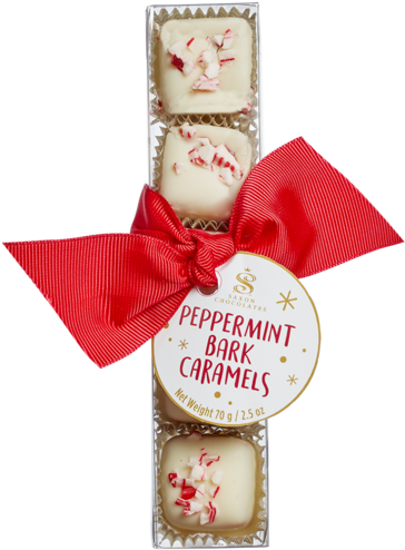 White Peppermint Bark Caramels Box - Peppermint Bark (600x600), Png Download