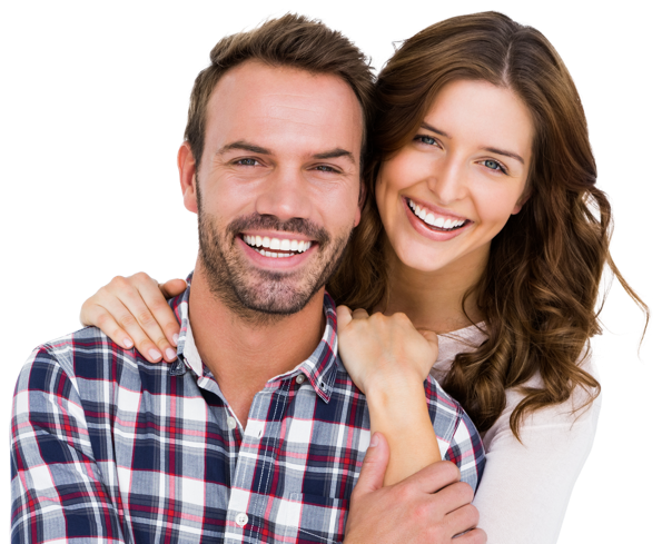 Couple Smiling New - Casal Jovem E Feliz Png (595x489), Png Download