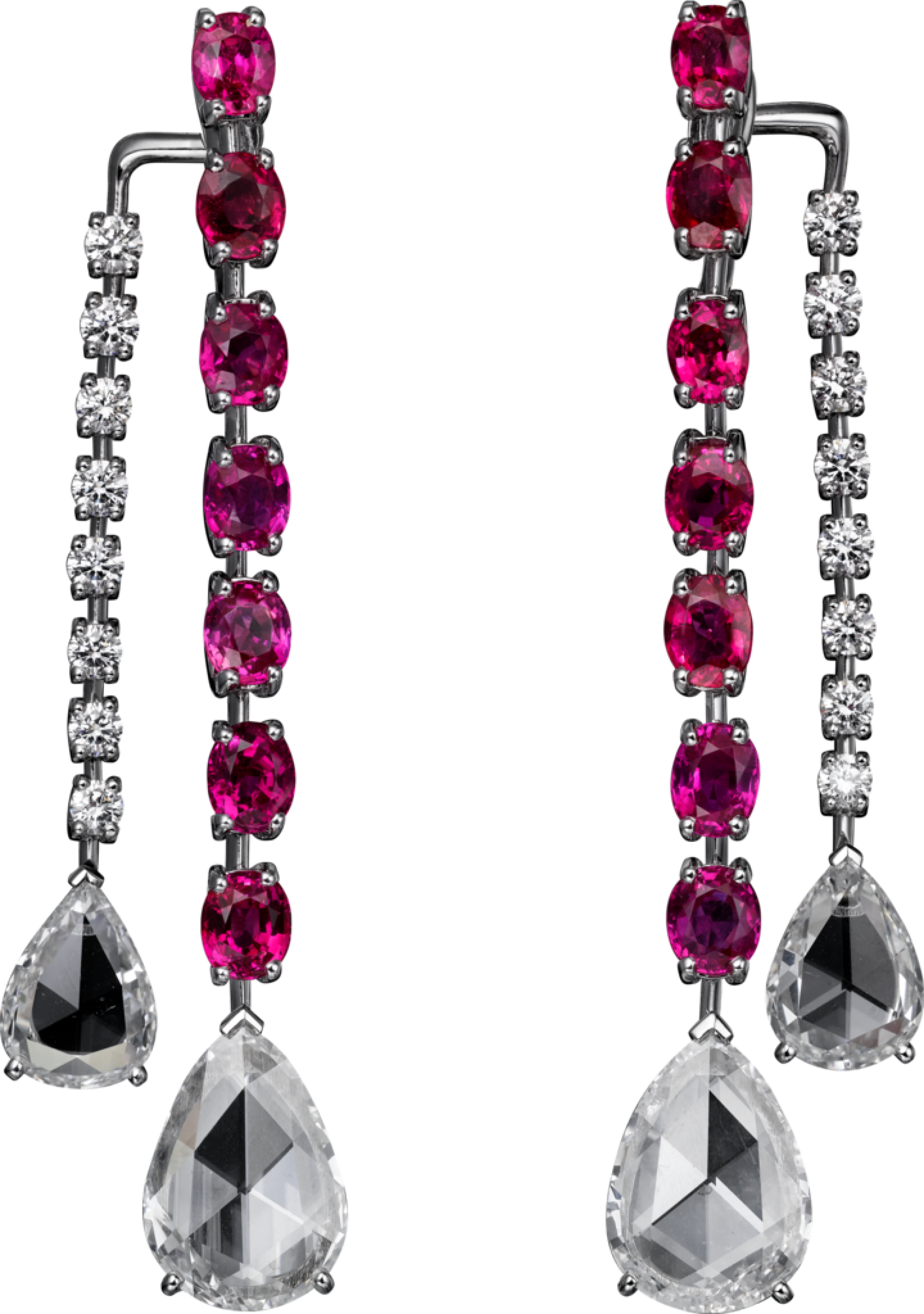 Two Pear Shaped Modified Brilliant Cut Diamonds Totaling - Earrings (2000x2844), Png Download