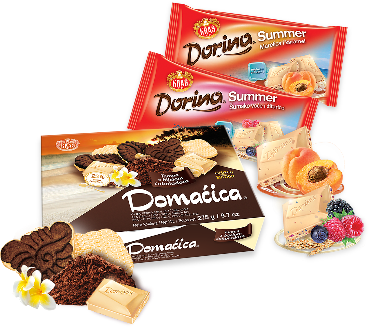 Dorina Summer And Domaćica - Milk Chocolate (dorina) 80g (1600x1589), Png Download