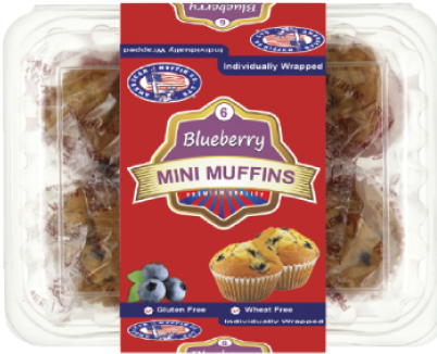 View More - American Muffin Gluten Free Blueberry Mini Muffins (405x408), Png Download