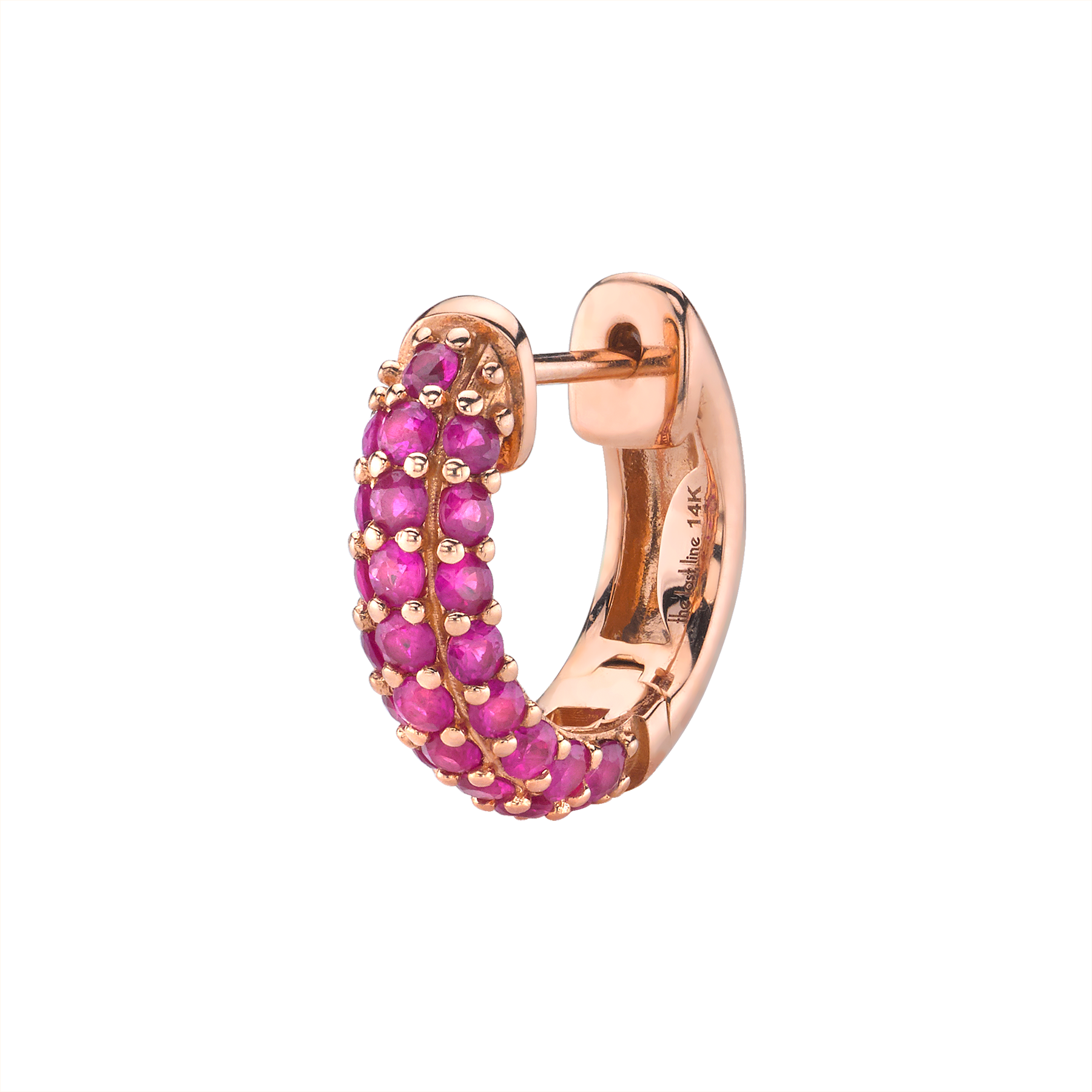 Ruby Pave Wide Hoop Earring - Body Jewelry (1800x1800), Png Download