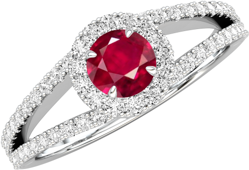 Rubies Represent Love, Passion, Courage And Emotion - Purely Diamonds 0.27ct Round Cut Ruby 18ct White Gold (500x500), Png Download