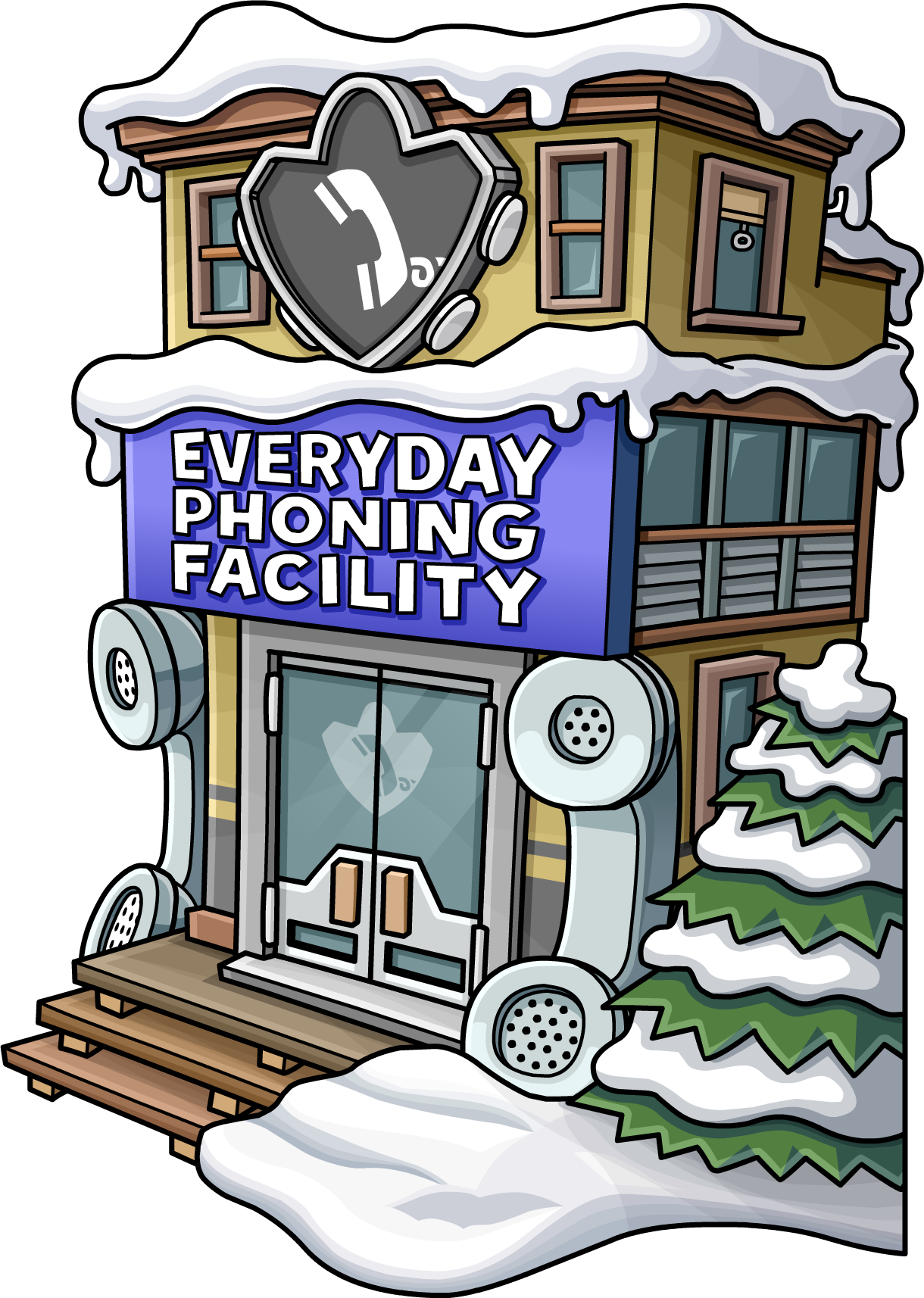 Everyday Phoning Facility Exterior August 2013 - Club Penguin Phoning Facility (1220x1714), Png Download