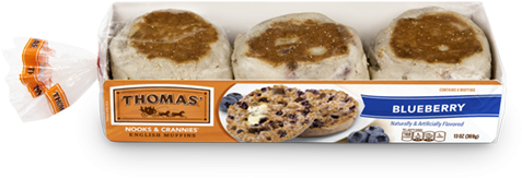 Thomas Blueberry English Muffins Product - Thomas Blueberry English Muffin Nutrition (515x515), Png Download