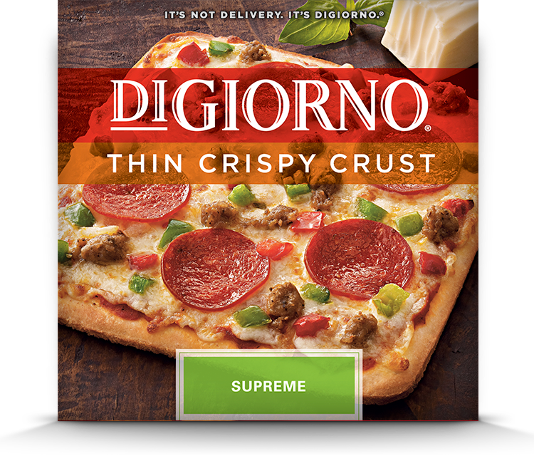 Small Sized Pizzas - Digiorno Pizza Thin (750x640), Png Download