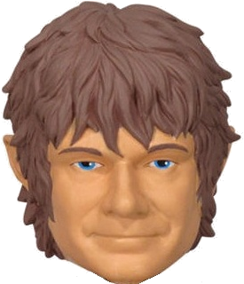 Hobbit "bilbo Baggins" Character Head Shooter - Joy Toy Bilbo Bobblehead Figure In Blister Pack (multi-colour) (331x397), Png Download