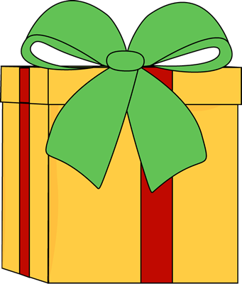 Yellow Christmas Gift Clip Art - Cute Christmas Present Clipart (341x400), Png Download