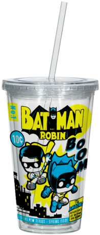 Funko Batman & Robin Travel Cup Pop! Home (560x560), Png Download