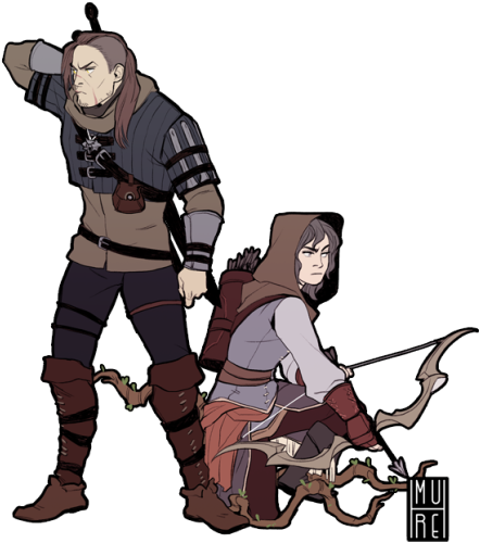 The Witcher Clipart Png - Drawing (500x556), Png Download