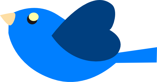 Blue Heart Bird Svg Clip Arts 600 X 314 Px (600x314), Png Download
