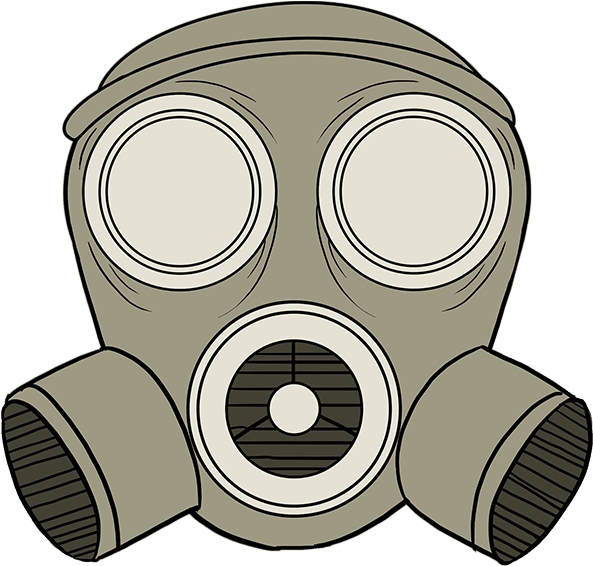 How To Draw Gas Mask - Draw A Gas Mask (680x678), Png Download