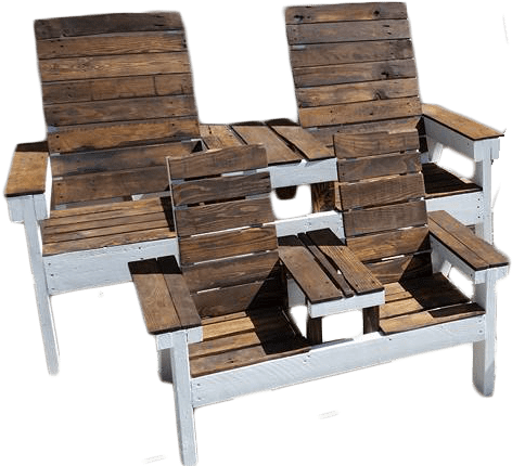 Kids Rustic Two Seater Handmade Pallet Patio Furniture - Outdoor Bench (476x475), Png Download