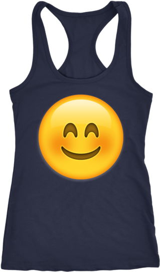 Blush Emoji Tank Top - Shirt (600x600), Png Download