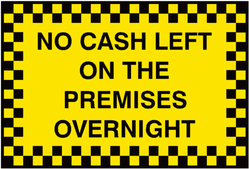 No Cash Left On Premises Sign - Cherry Pie Cross Stitch (600x600), Png Download