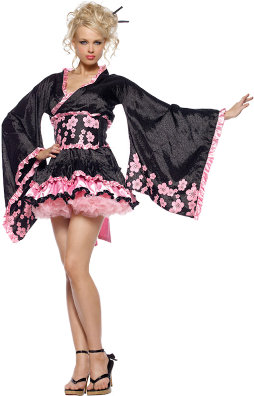 Geisha," - Women's Geisha Halloween Costume (500x793), Png Download