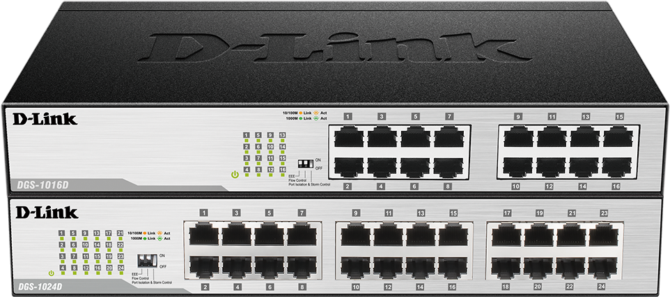 Monday, September 25, 2017 - D-link 24-port Gigabit Unmanaged Desktop (1106x560), Png Download