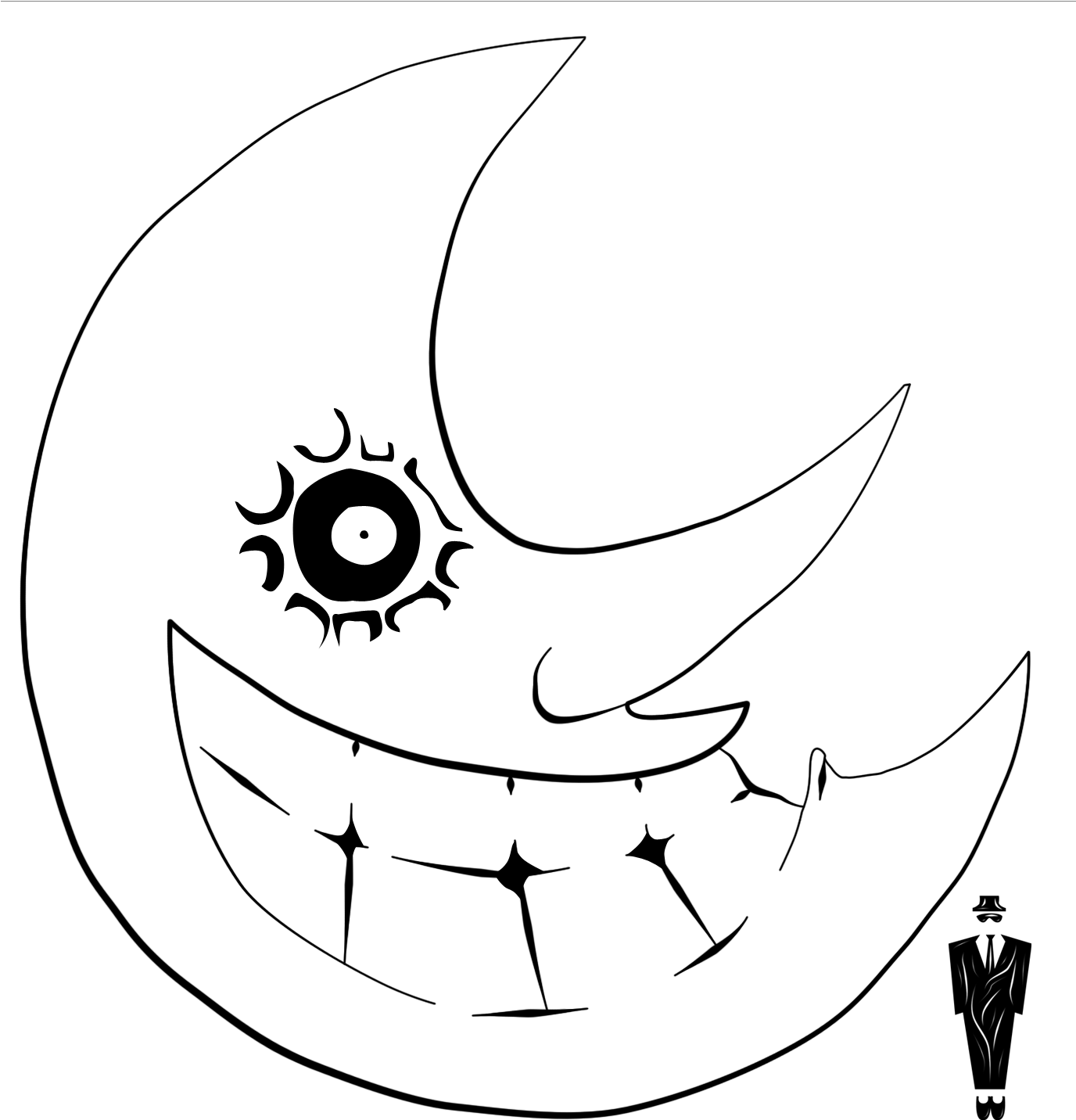Soul Eater Moon / Lineart - Soul Eater Moon (1375x1456), Png Download