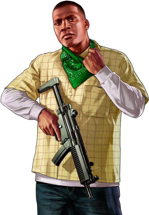 Franklin Gta V Png - Gta 5 Characters Drawing (600x858), Png Download